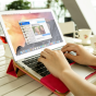 Фирменный премиальный чехол-обложка  с подставкой для Apple MacBook Pro 13 with Retina display Early 2015 ( MF839 / MF841 / MF840 / MF843) 13.3 из натуральной кожи розовый